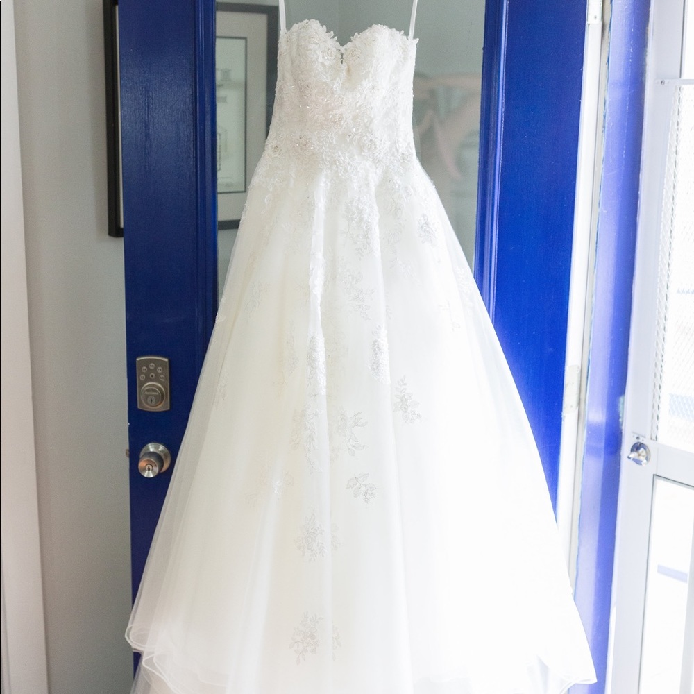 A Line Ball Gown Ivory Omelie Bridal Wedding Dress